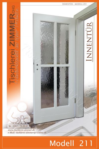 klassische Innentür mit 4 Glasfelder