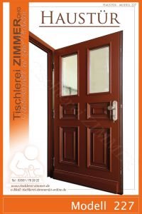 Haustür mit Kassettenfüllungen und Glasflächen - Modell 227