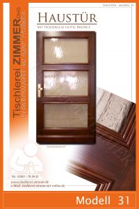 Haustür mit 3 Glasfeldern - Isolierglas Gotic Bronce - Modell 31
