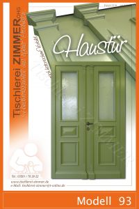 Nachbau 2 flügelige Haustür in Moosgrün nach historischem Vorbild