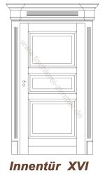 Massivholztüren mit gestaltetem Türrahmenprofil und Türkranz - Kassettentür, Innentür, Zimmertür - Modell 16
