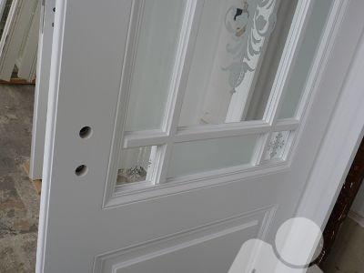 Stiltür mit Ornamentglas nach historischem Vorbild