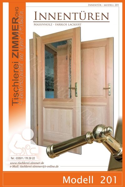 Massivholz - Innentüren farblos lackiert