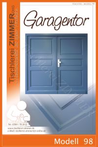 Garagentor in Blau - Modell 98