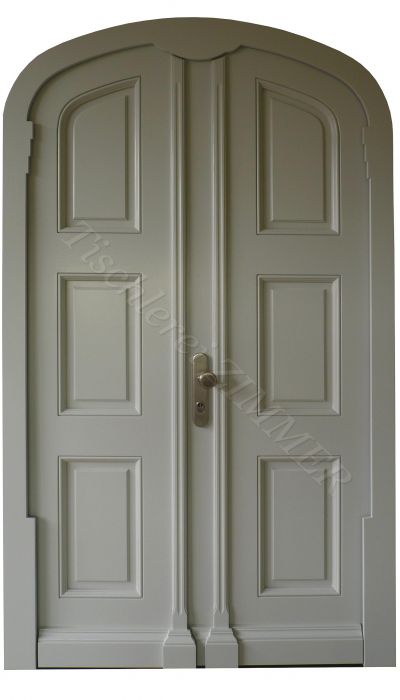 zweiflügelige Haustür mit individuellem Bogen