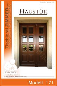 zweiflügelige haustür mit facettiertem Glas