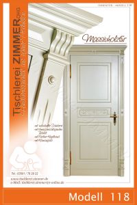 edle Kassettentür mit Schnitzerei und individuellem Türaufsatz