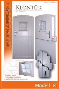 graue Klöntür mit extra Fenster in der oberen Türhälfte (obere Hälfte separat zu öffnen) - Modell 8