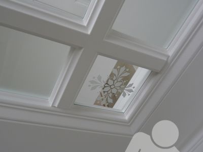 Stiltür mit Ornamentglas nach historischem Vorbild