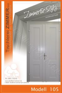 zweifarbige Kassettentür (dunkelgraue Zarge - hellgraue Türblätter) zweiflügelig