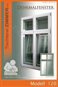 Denkmalfenster mit Schlagleiste innen und außen zweifarbig lackiert - Tischlerei Zimmer