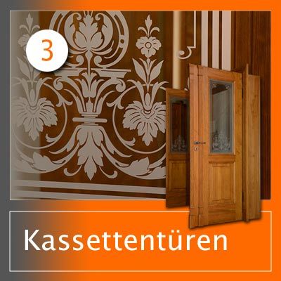 Projekt: zweiflügelige Kassettentür, Doppeltür, Innentür mit Motivglas - Landhausstil