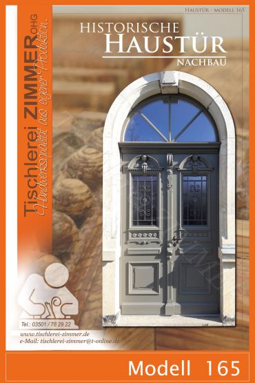 Haustür nach historischem Vorbild - detailgetreuer Nachbau mit rundem Oberlicht