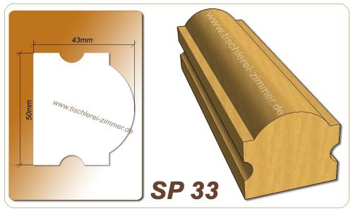 Schlagleistenprofil - SP 33 - Schlagleiste Holzfenster Tischlerei