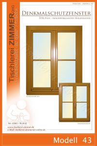 Modell 43 - klassisches Denkmalschutzfenster ( 2 flügelig )