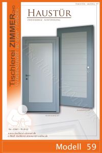 moderne Haustür mit 2 Farben (Rahmen dunkel - Füllung hell) - Modell 59