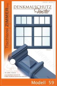 Modell 59 - mehrflügeliges Fenster mit Oberlicht und Wiener Sprossen