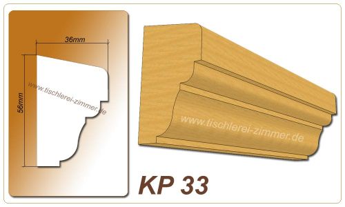 Kämpferprofil - KP 33 - Zierprofil aus Holz für Holzfenster - Tischlerei Zimmer