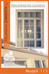 Fensterelement mit 3 Flügel und Oberlicht und klassischer Sprossenteilung