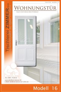 weiße Wohnungseingangstür, Wohnungstür in Weiß nach historischem Vorbild - Modell 16