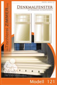 Denkmalschutzfenster mit Sprossen im Oberlicht und Zinnenfries Tischlerei Zimmer