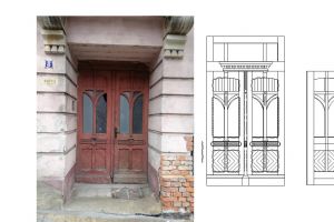 alte historische Haustür im Originalzustand