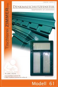 Modell 61 - Holzfenster mit historischem Zinnenfries