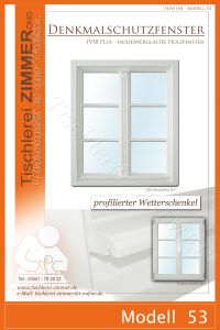 Modell 53 - klassisches Holzfenster mit profiliertem Wetterschenkel - Denkmalschutzfenster