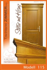 Kassettentür aus Kiefer gewachst mit individuellem Türkranz