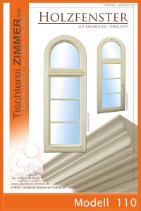 Modell 110 - Kreisbogenfenster mit schmalen Sprossen und traditionellem Wetterschenkel