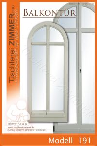 191 - zweiflügelige Balkontür mit Kreisbogen