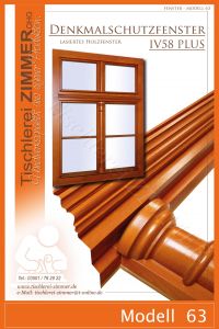 Modell 63 - Denkmalschutzfenster mit rundem Kapitell und passender Schlagleiste