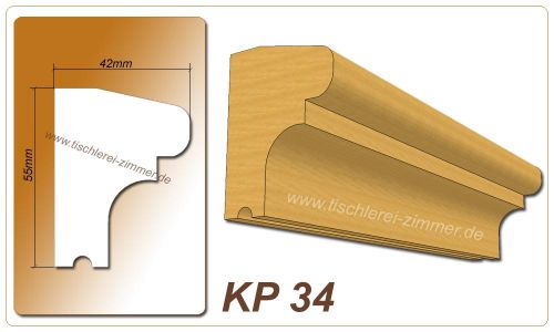 Kämpferprofil - KP 34 - Zierprofil aus Holz für Holzfenster - Tischlerei Zimmer