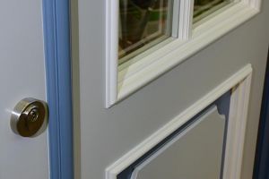 Projekt: zweiflügelige Haustür - mehrfarbige Massivholztür im Landhausstil