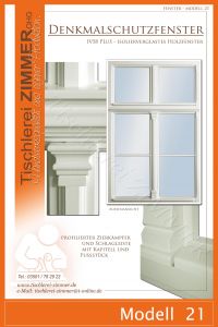 Modell 21 - Denkmalschutzfenster mit individueller Profilierung im Fensterflügel - Tischlerei Zimmer