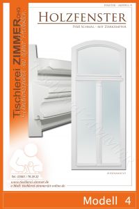 Modell 4 - großes Segmentbogenfenster - Holzfenster IV68 schmal mit Zierkämpfer - Tischlerei Zimmer