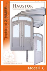 zweiflügelige Haustür mit rundem Oberlicht nach historischem Vorbild - Modell 6
