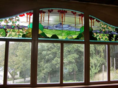 Holzfenster mit Bleiverglasung - Bleiglasfenster - Holzfenster Jugendstil-Villa Dresden