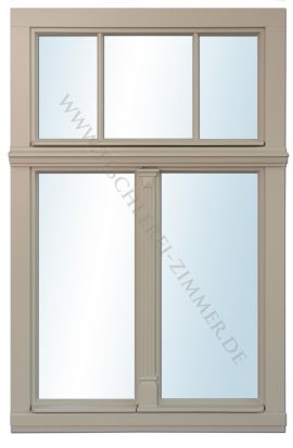 Eichenfenster mit Oberlicht, Sprossen, Zierprofilen, Wetterschenkel aus Eiche-Holz