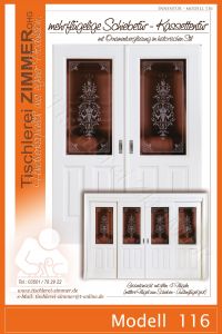 Kassettentüren mit Motivglas nach historischem Vorbild