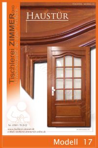 Haustür mit runder Zierleiste und großem Glasanteil, lasierte Oberfläche - Modell 17