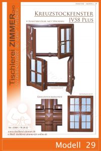 Modell 29 - Kreuzstockfenster nach historischem Vorbild mit 4 gleichgroßen Fensterflügeln