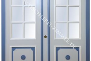 zweiflügelige Haustür - Außenansicht - Massivholztür im Landhausstil