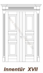 zweiflügelige Massivholztüren mit gestaltetem Türrahmenprofil und Türkranz - Kassettentür, Innentür, Zimmertür - Modell 17