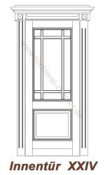 Massivholztüren mit gestaltetem Türrahmenprofil und Türkranz - Kassettentür, Innentür, Zimmertür - Modell 24