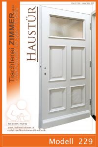 Haustür mit Kassetten in Weiß - Modell 229
