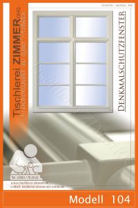 Modell 104 - Denkmalschutzfenster mit Sprossen und Schlagleiste