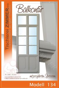 Balkontür nach historischem Vorbild mit profilierten Sprossen - Modell 134