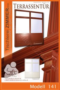 zweiflügelige Terrassentür mit Oberlicht, Zierkapitell - Modell 141