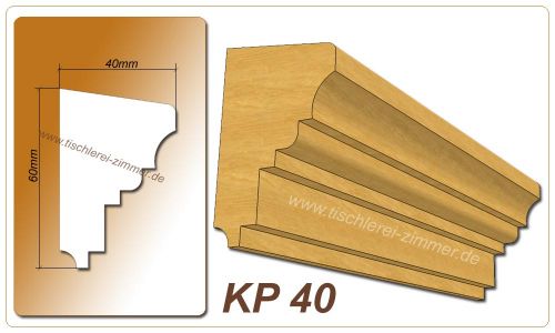 Kämpferprofil - KP 40 - Zierprofil aus Holz für Holzfenster - Tischlerei Zimmer